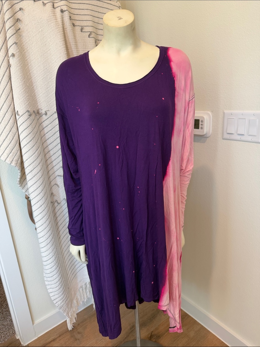 Free People Purple and Pink Long Sleeve Women’s Tunic Top